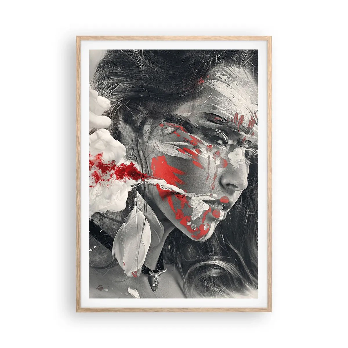 Poster în ramă de stejar deschis - În aburul absurdului - 70x100 cm