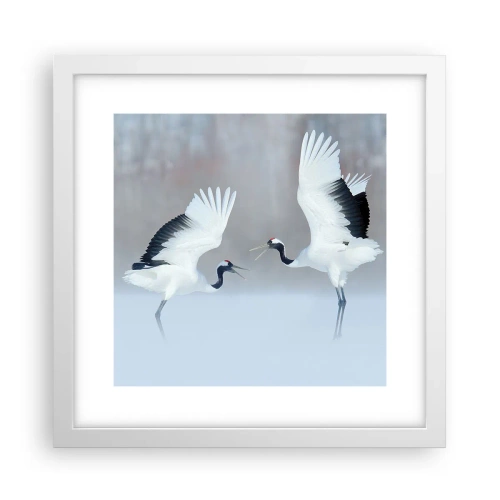 Poster în ramă albă - Dansând în ceață - 30x30 cm