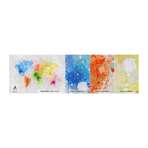 Mostră tapet Premium Canvas - Toate culorile lumii - Harta lumii, Continente, Călătorii - 100x30 cm