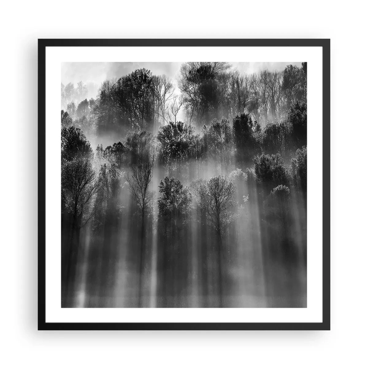 Poster în ramă neagră - În fluxuri de lumină - 60x60 cm