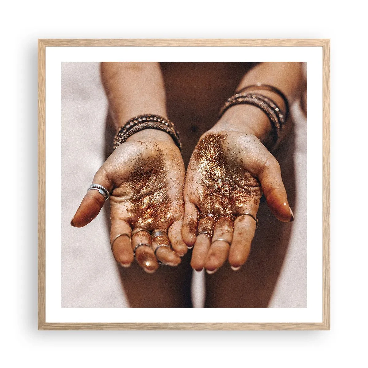 Poster în ramă de stejar deschis - Un cadou pentru tine - 60x60 cm