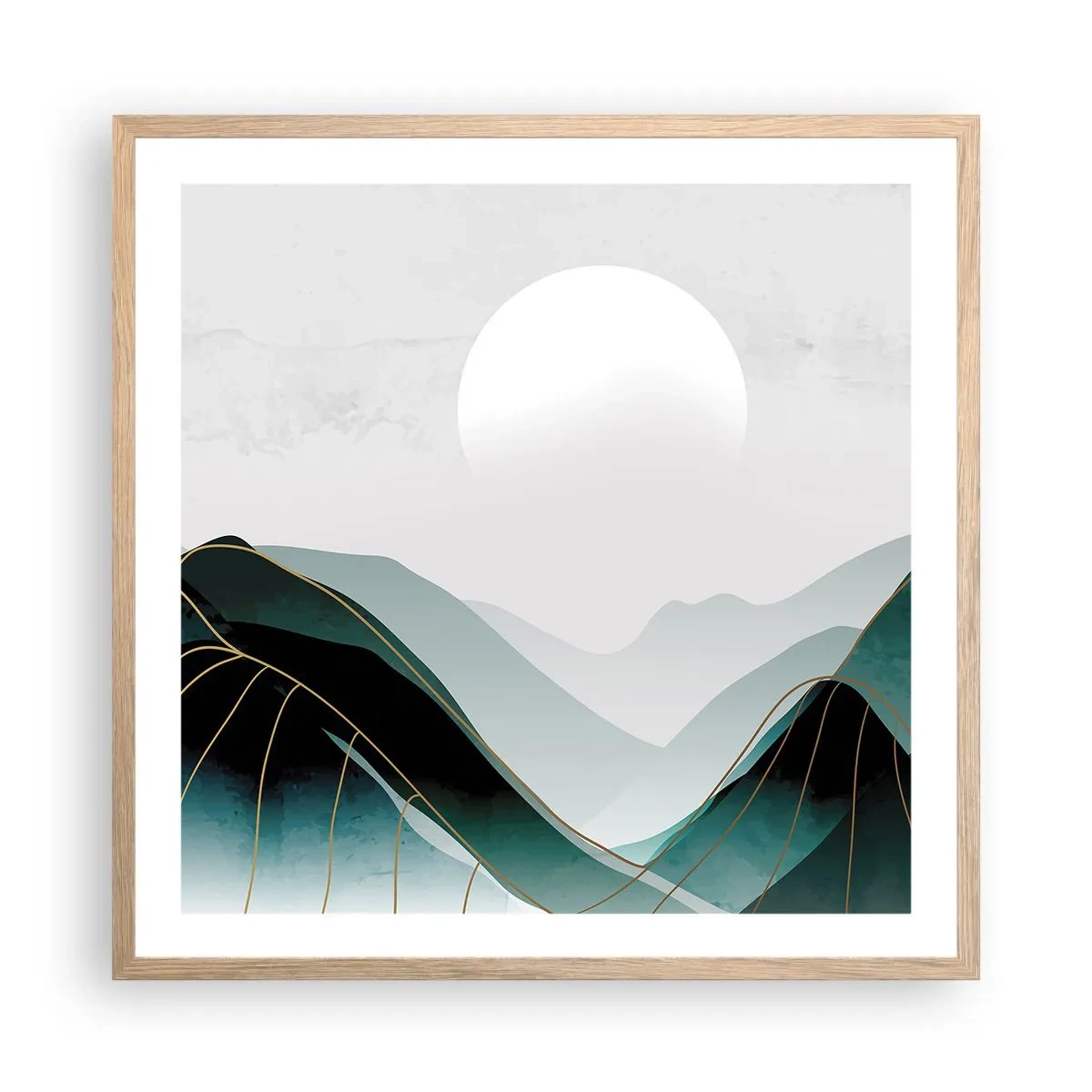 Poster în ramă de stejar deschis - Măreție deplină - 60x60 cm