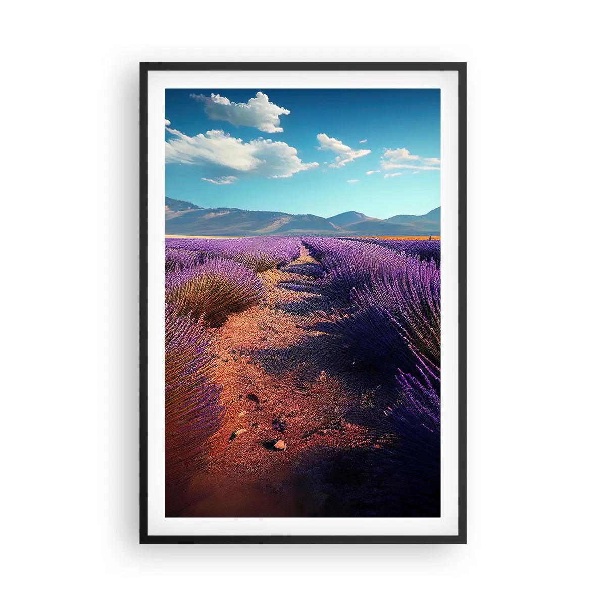 Poster în ramă neagră - Câmpuri parfumate - 61x91 cm