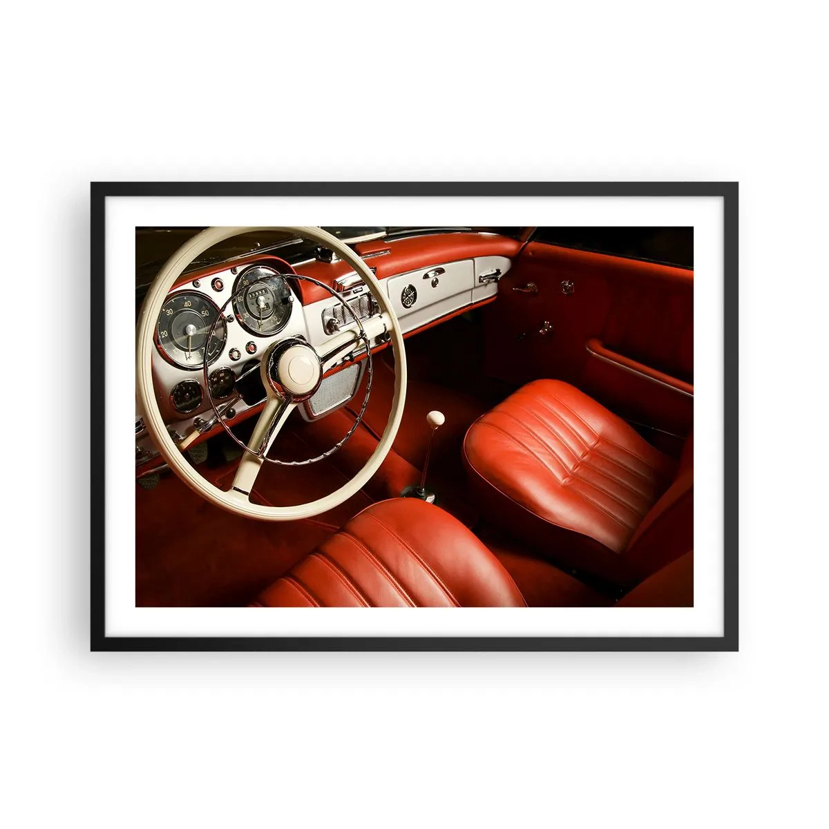 Poster în ramă neagră - Lux în stil vintage - 70x50 cm