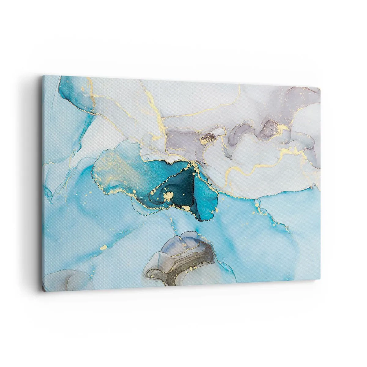 Tablou pe pânză - Un studiu al întâlnirii dintre gri și turcoaz - 120x80 cm