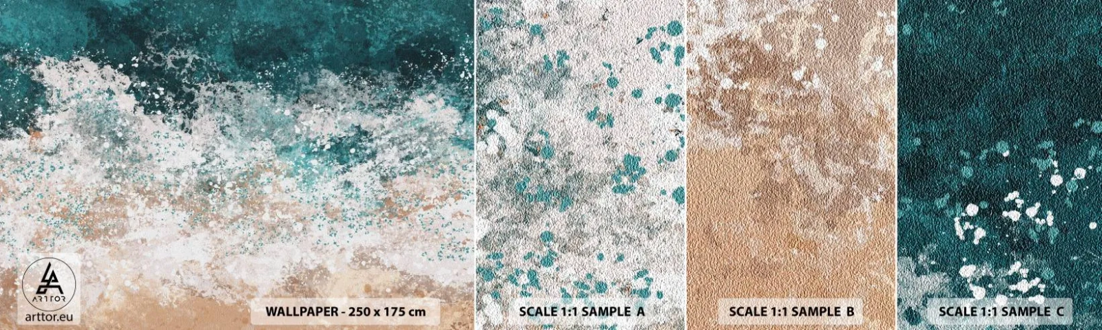 Mostră tapet autocolant Deluxe Sticker - Povești despre mare - Apă, plajă, Mare - 100x30 cm