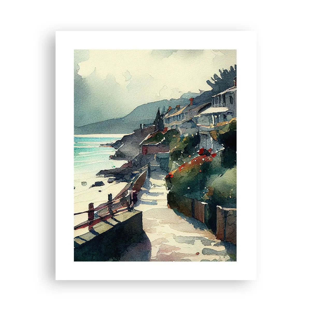 Poster - Orășel mediteraneean - 40x50 cm