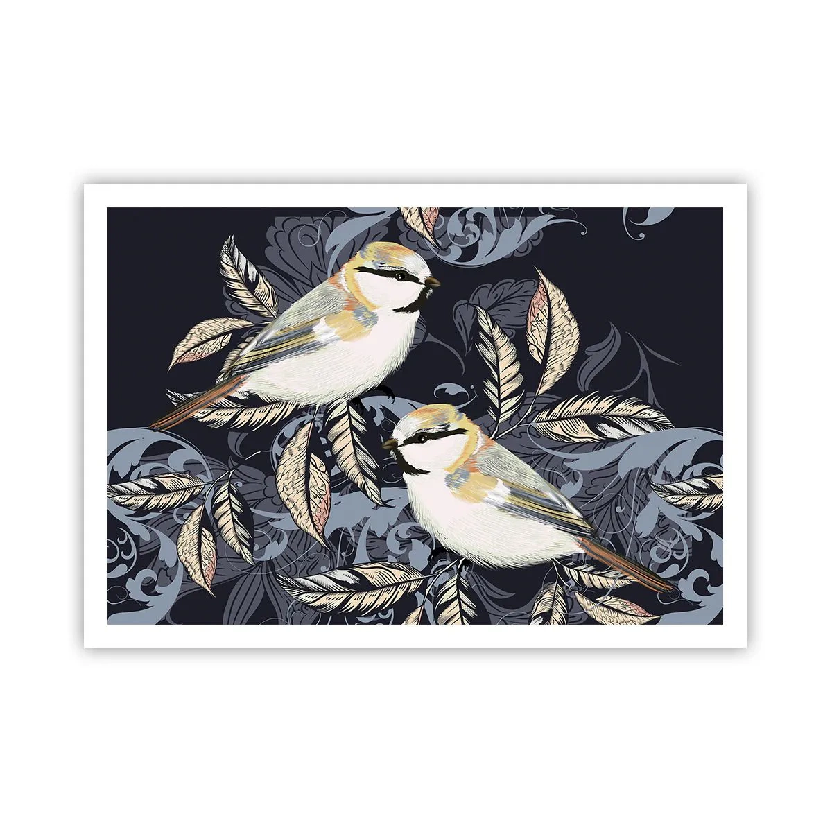 Poster - Ciripirile galben-albastru - 100x70 cm