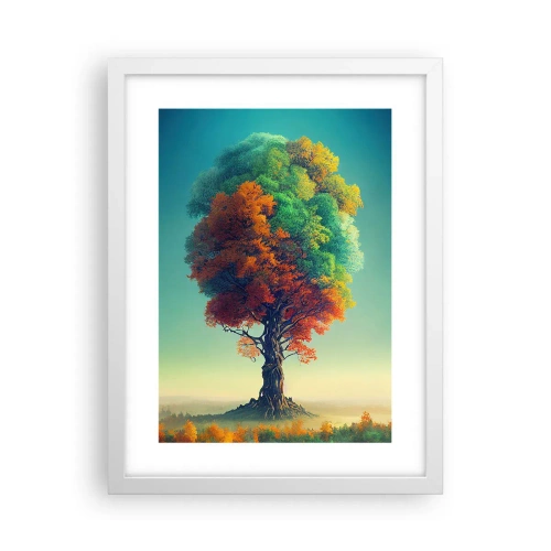 Poster în ramă albă - Stejarul - părintele naturii - 30x40 cm