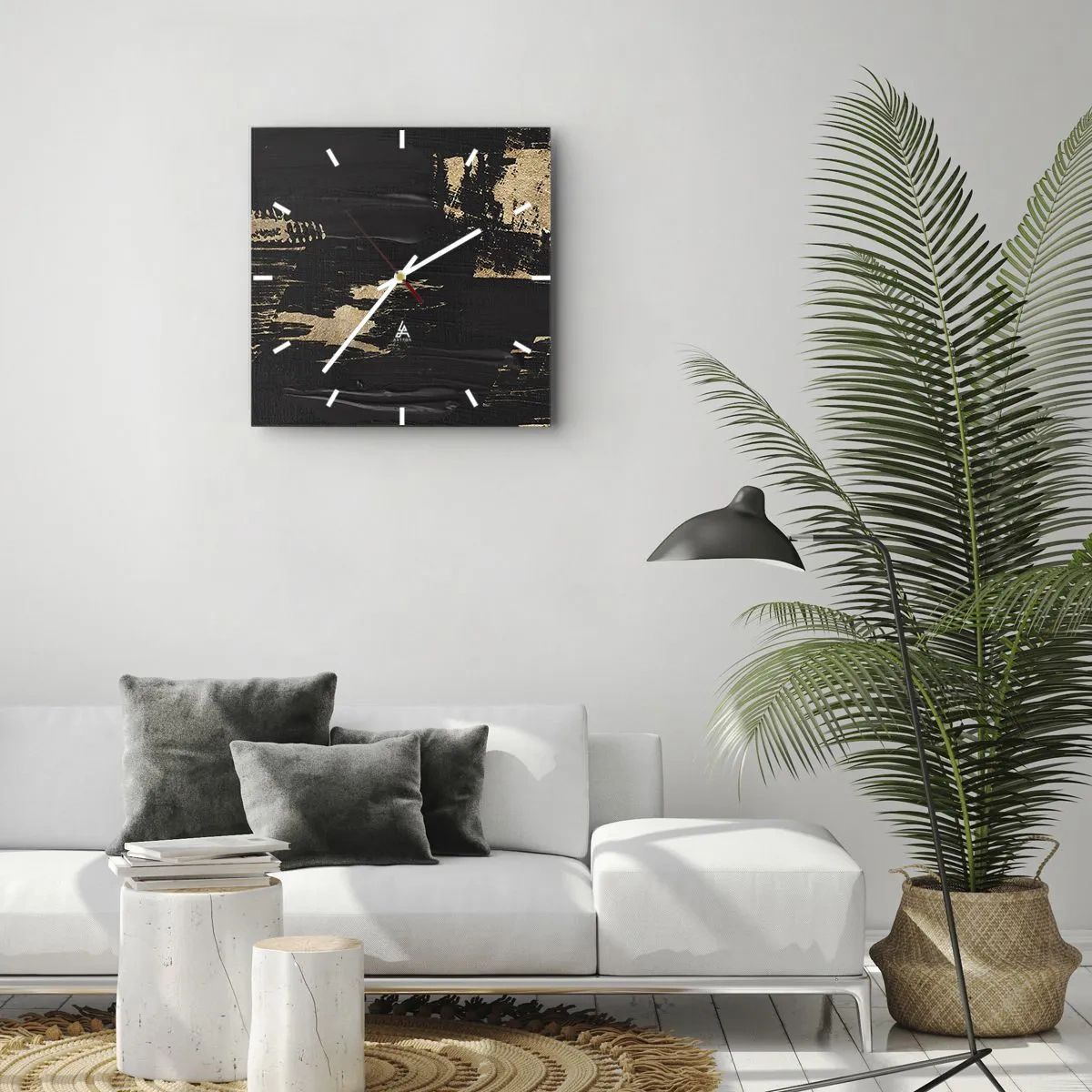 Ceas de perete - Ceas pe sticlă - O urmă de atingere - 30x30 cm
