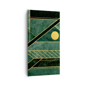 Tablou pe pânză - Dinamica aurului și a azurului - 65x120 cm