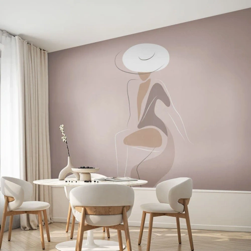Tapet Premium Sand - O doamnă adevărată - Grafică, Femeie, Femeie În pălărie - 300x210 cm