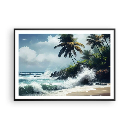 Poster în ramă neagră - Pe un țărm tropical - 100x70 cm