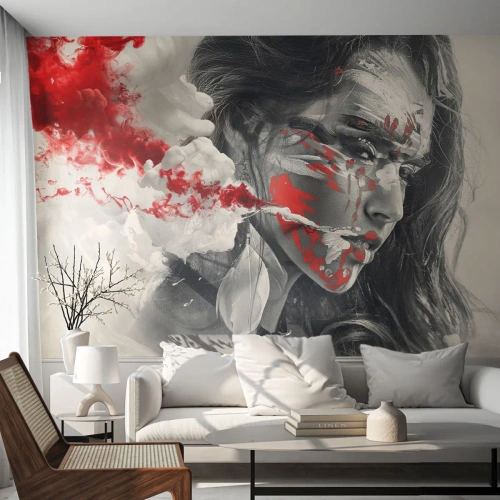 Tapet Standard Eco - În aburul absurdului - Abstracția, Chipul de femeie, Portretul unei femei - 200x140 cm