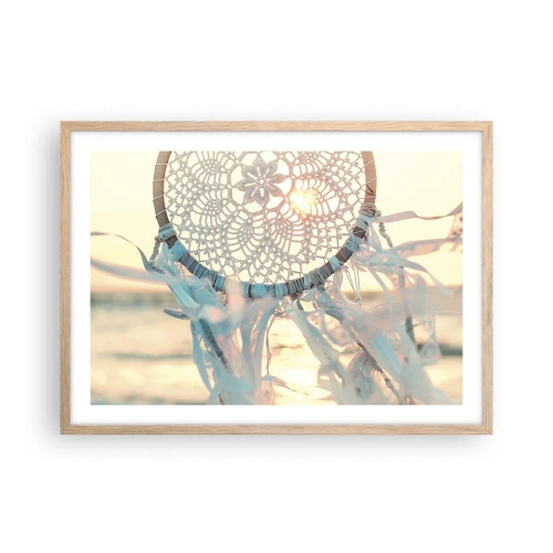 Poster în ramă de stejar deschis - Totem de dantelă - 70x50 cm