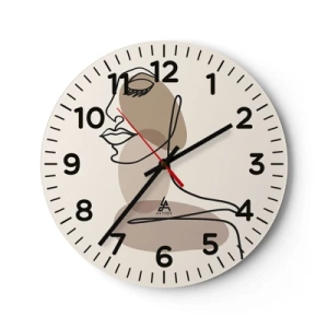 Ceas de perete - Ceas pe sticlă - Ascultându-se pe sine - 40x40 cm