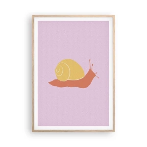 Poster în ramă de stejar deschis - Nu e nicio grabă - 70x100 cm
