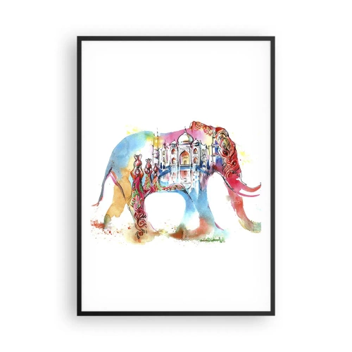 Poster în ramă neagră - India - aura iubirii - 70x100 cm