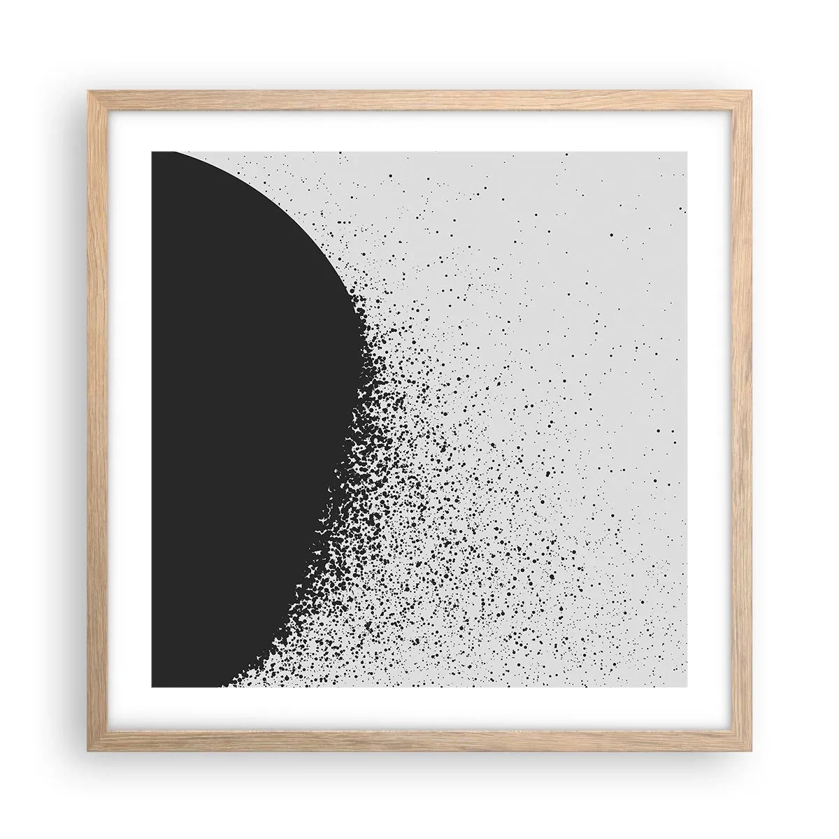 Poster în ramă de stejar deschis - Mișcarea particulelor - 50x50 cm