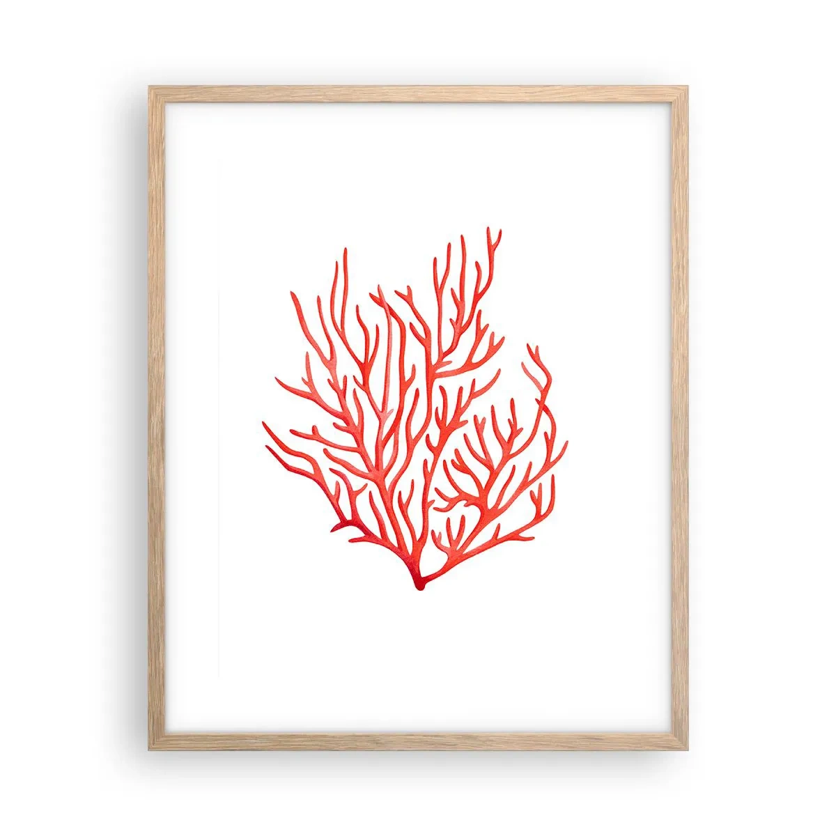 Poster în ramă de stejar deschis - Coral filigranat - 40x50 cm