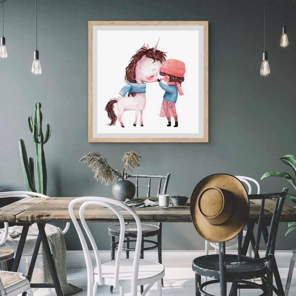 Poster în ramă de stejar deschis - O poveste de iarnă - 30x30 cm