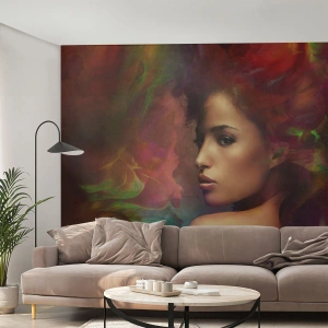 Tapet Premium Canvas - Mai frumoasă decât un curcubeu, delicată ca o ceață - Femeie, Chipul de femeie, Corp - 200x140 cm