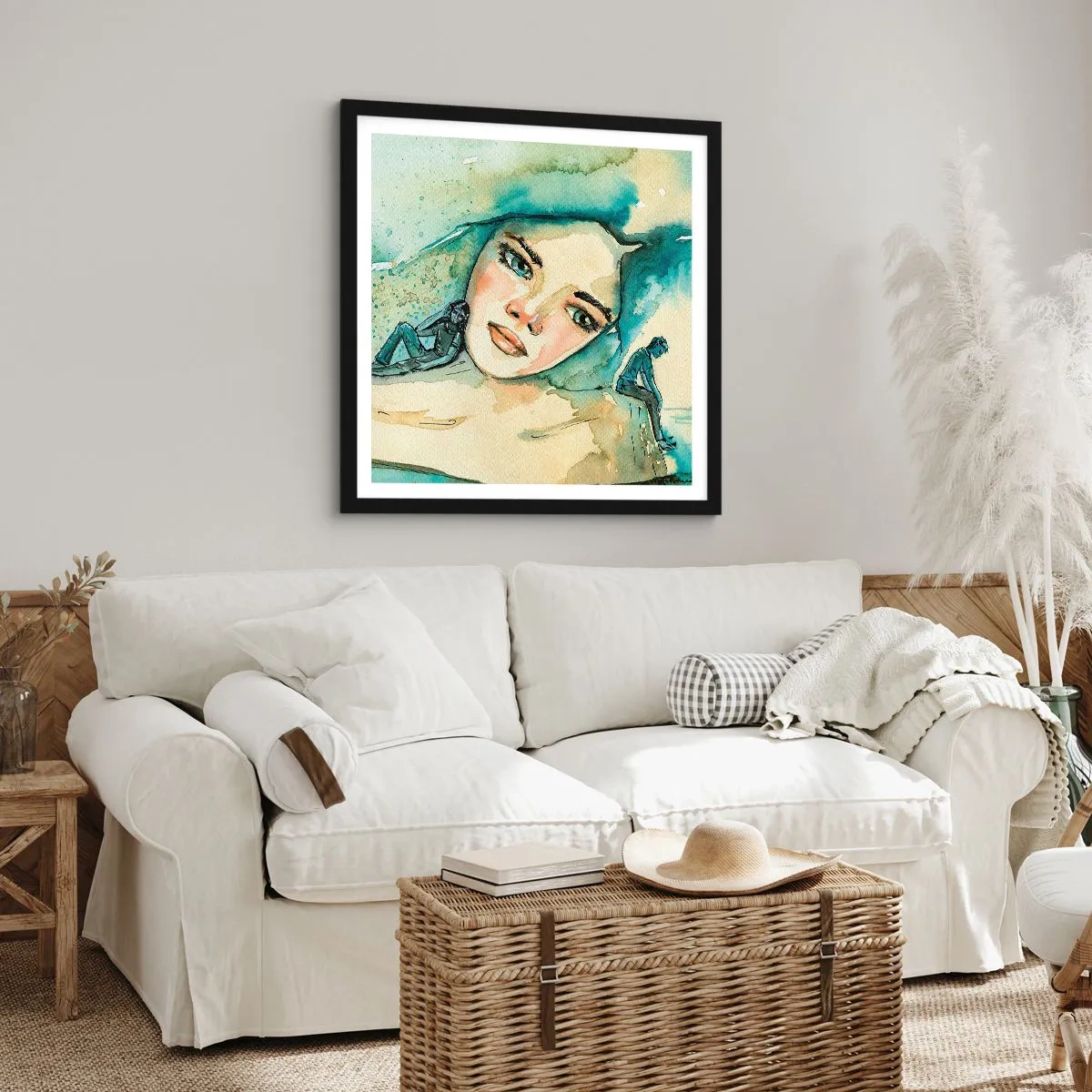Poster în ramă neagră - Am I blue? - 30x30 cm