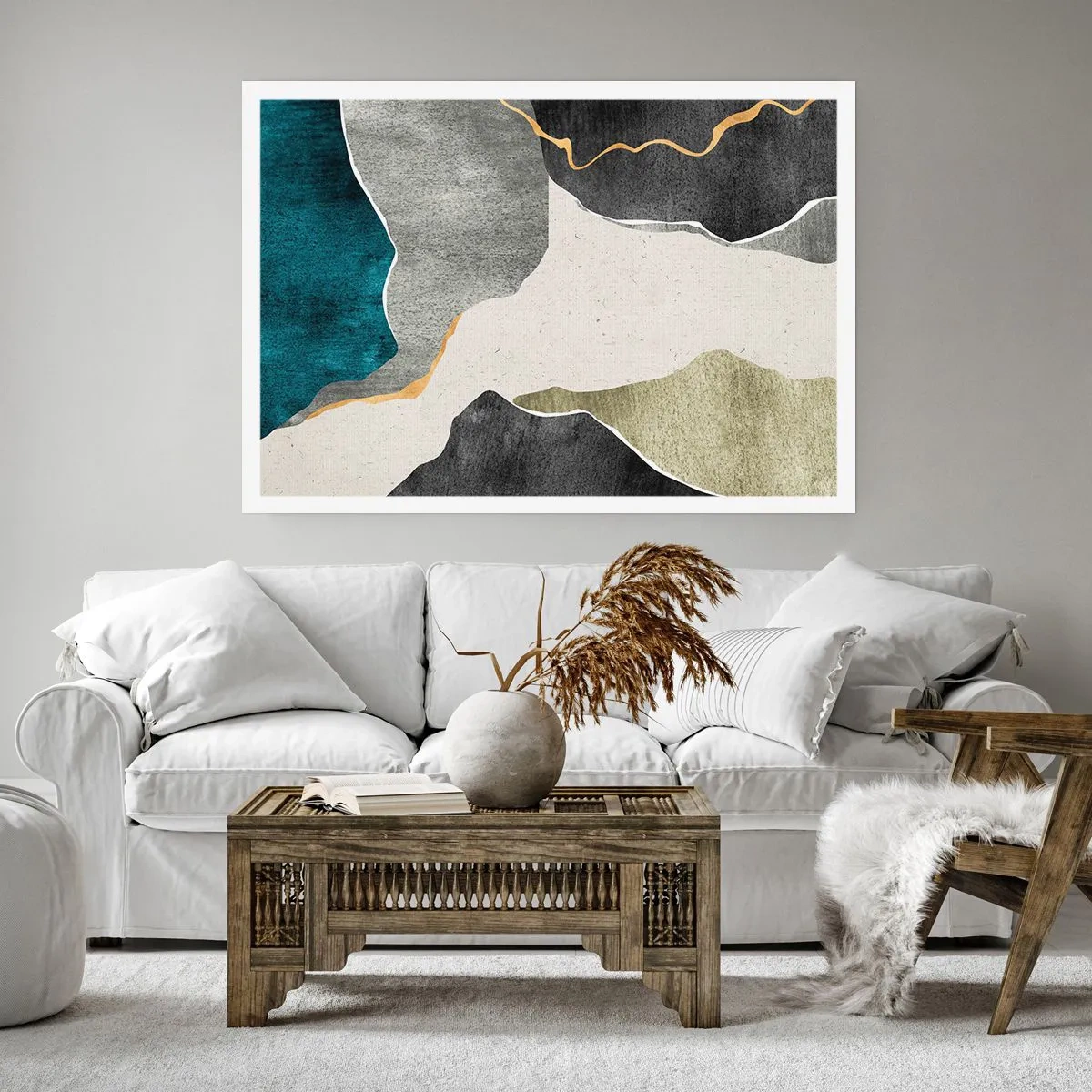 Poster - Compoziție mozaic cu fir de aur - 91x61 cm