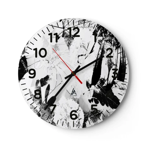 Ceas de perete - Ceas pe sticlă - Toamna în negativ - 40x40 cm