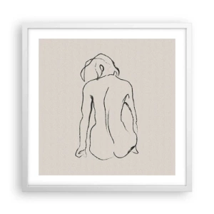 Poster în ramă albă - Nud de fată - 50x50 cm
