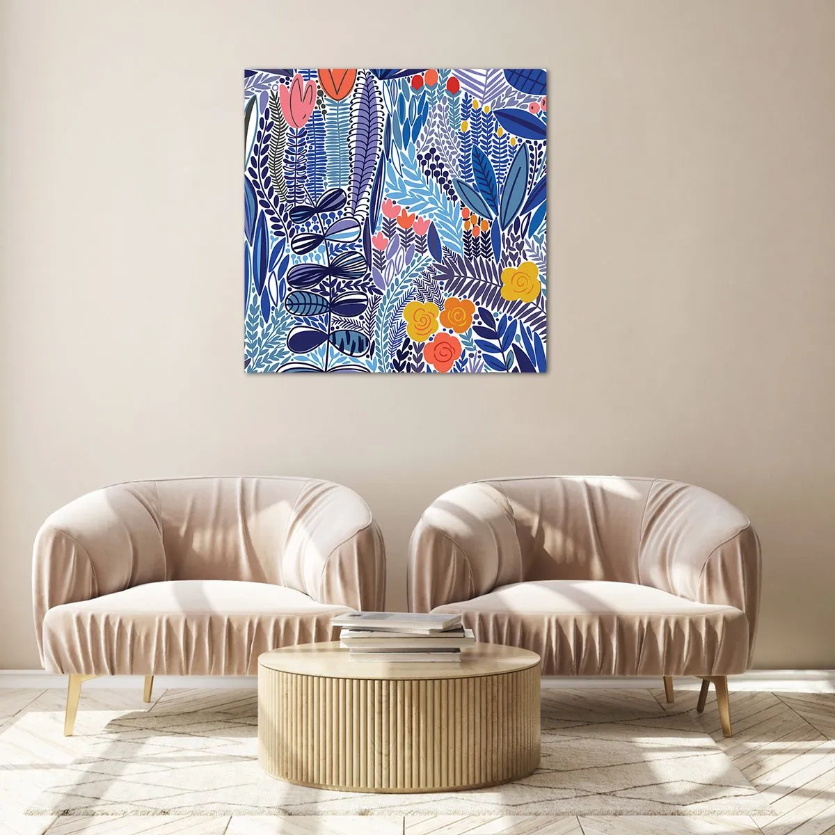 Tablou pe sticlă - Grădină havaiană - 30x30 cm