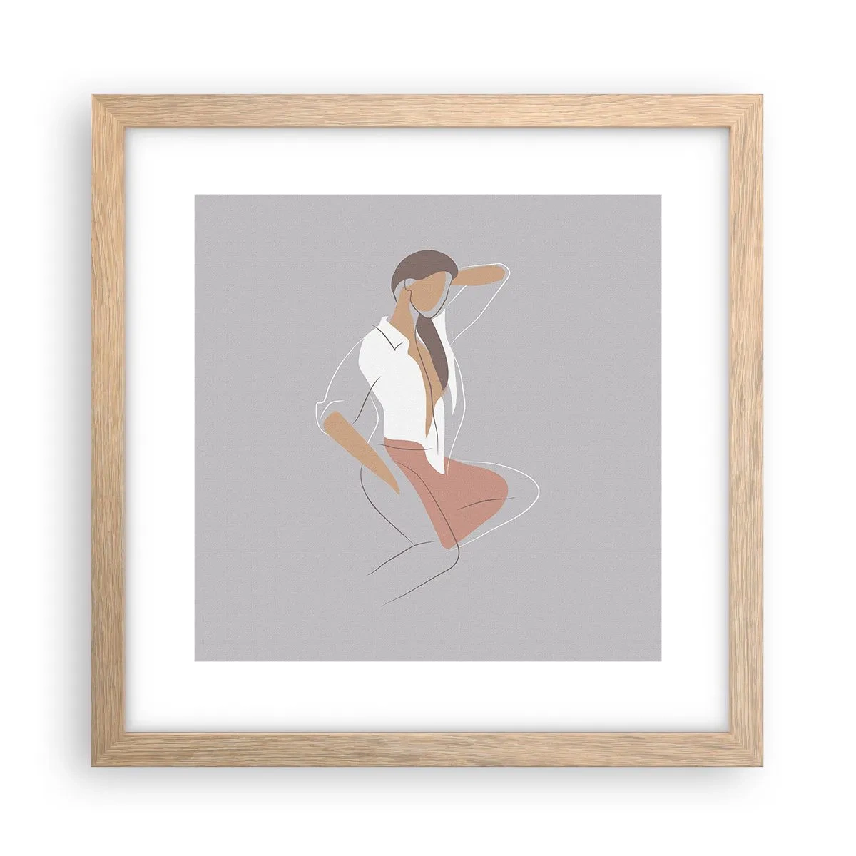 Poster în ramă de stejar deschis - Schiță de farmec - 30x30 cm