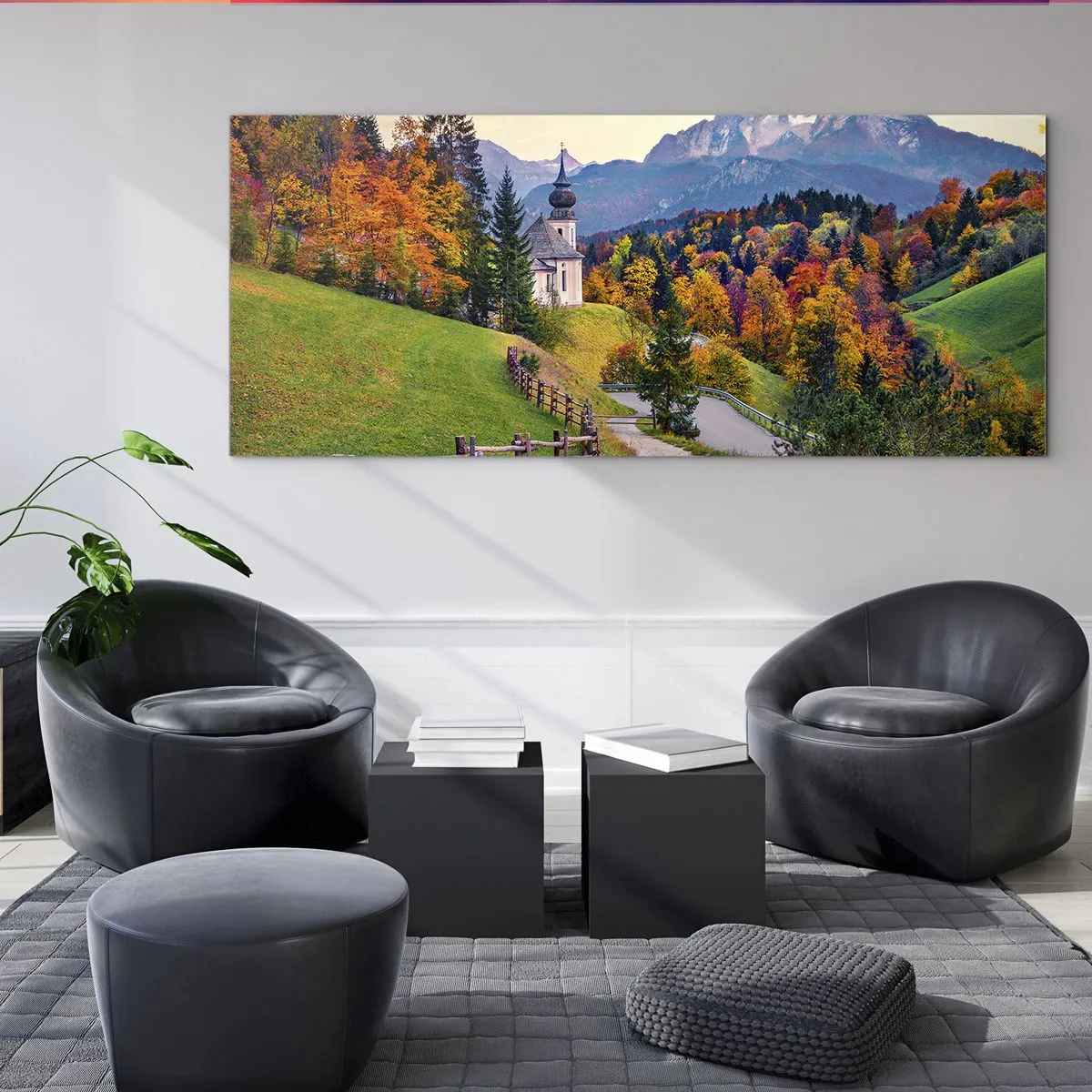 Tablou pe sticlă - Un peisaj ca o pictură - 160x50 cm