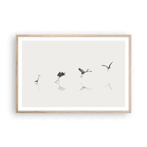 Poster în ramă de stejar deschis - Patru pași simpli - 91x61 cm