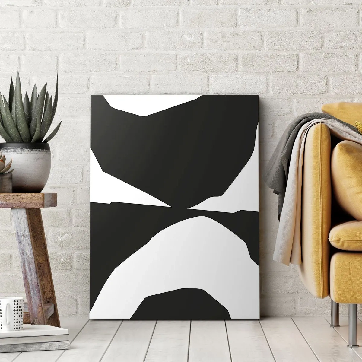 Tablou pe pânză - Pozitiv -negativ - 45x80 cm