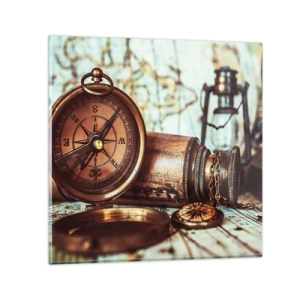Tablou pe sticlă - Te așteaptă o aventură cu pirați în Caraibe - 30x30 cm