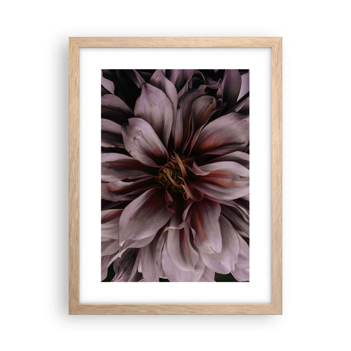 Poster în ramă de stejar deschis - Inimă florală - 30x40 cm