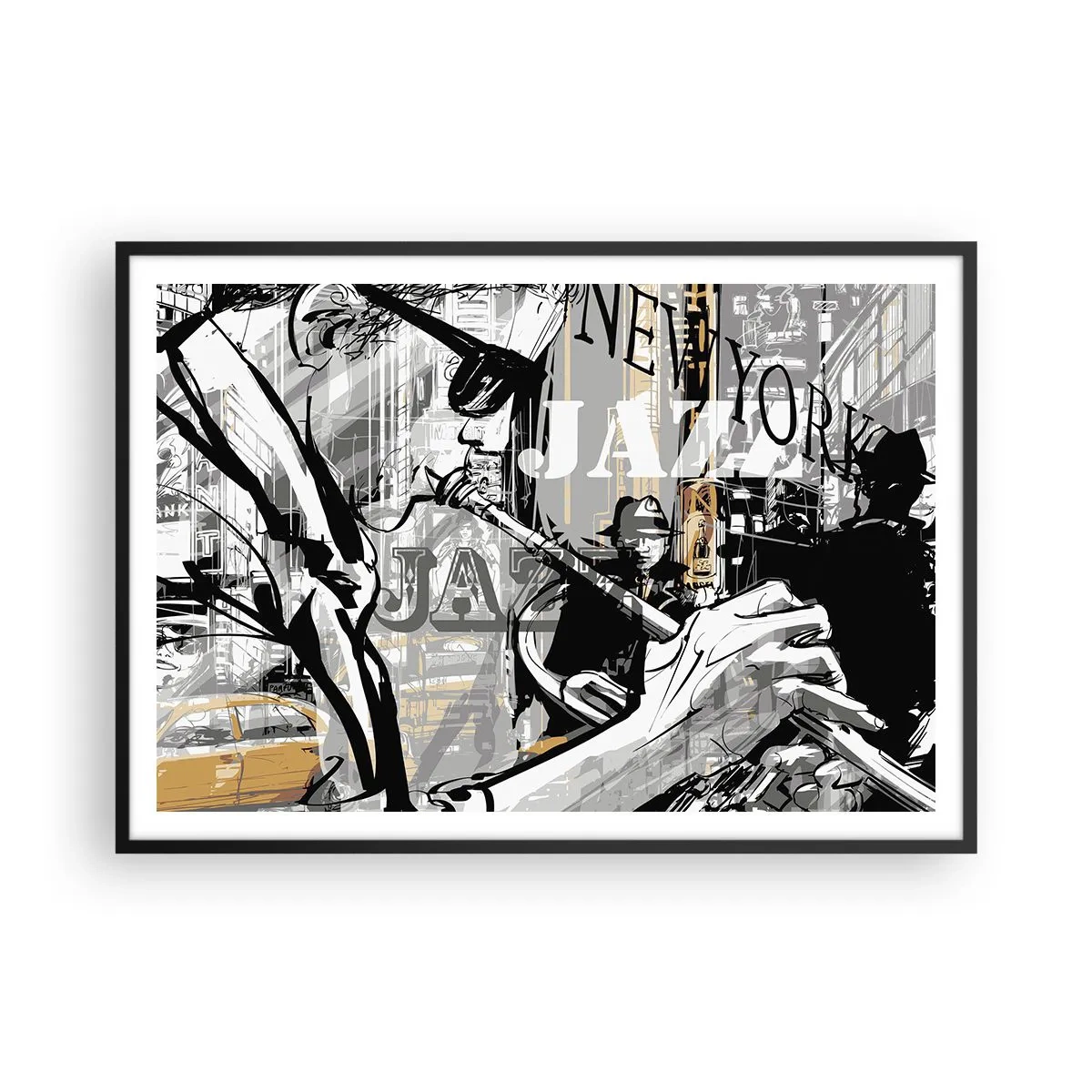 Poster în ramă neagră - În ritmul New York-ului - 100x70 cm