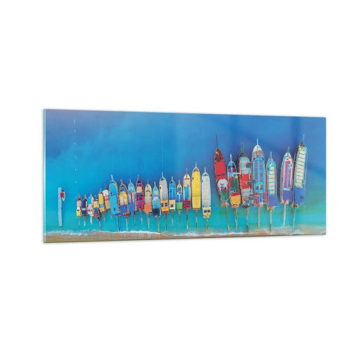 Tablou pe sticlă - Din perspectiva unei păsări - 100x40 cm