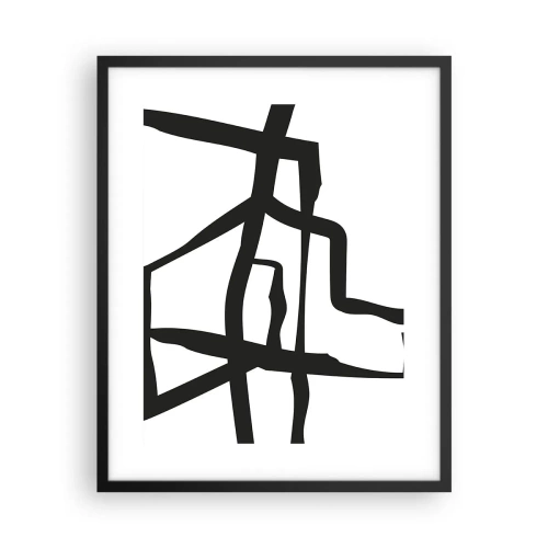 Poster în ramă neagră - Construcție în alb și negru - 40x50 cm