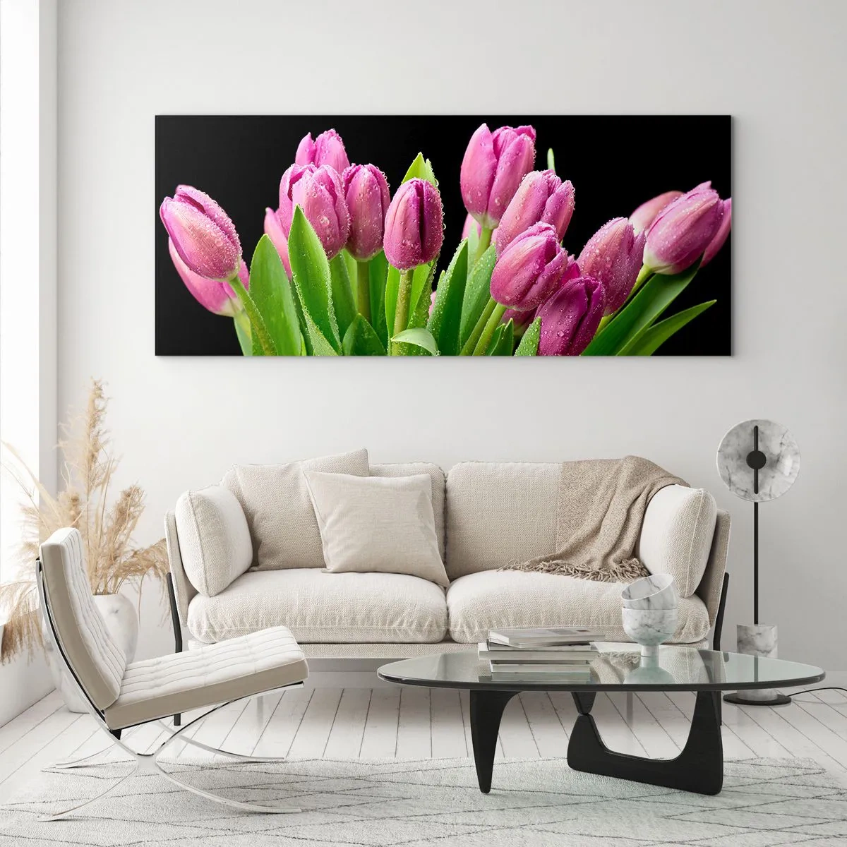 Tablou pe sticlă - Bucurie de liliac de primăvară - 90x30 cm