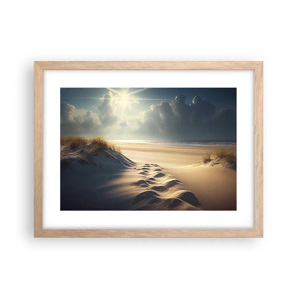 Poster în ramă de stejar deschis - Peisaj liniștitor - 40x30 cm