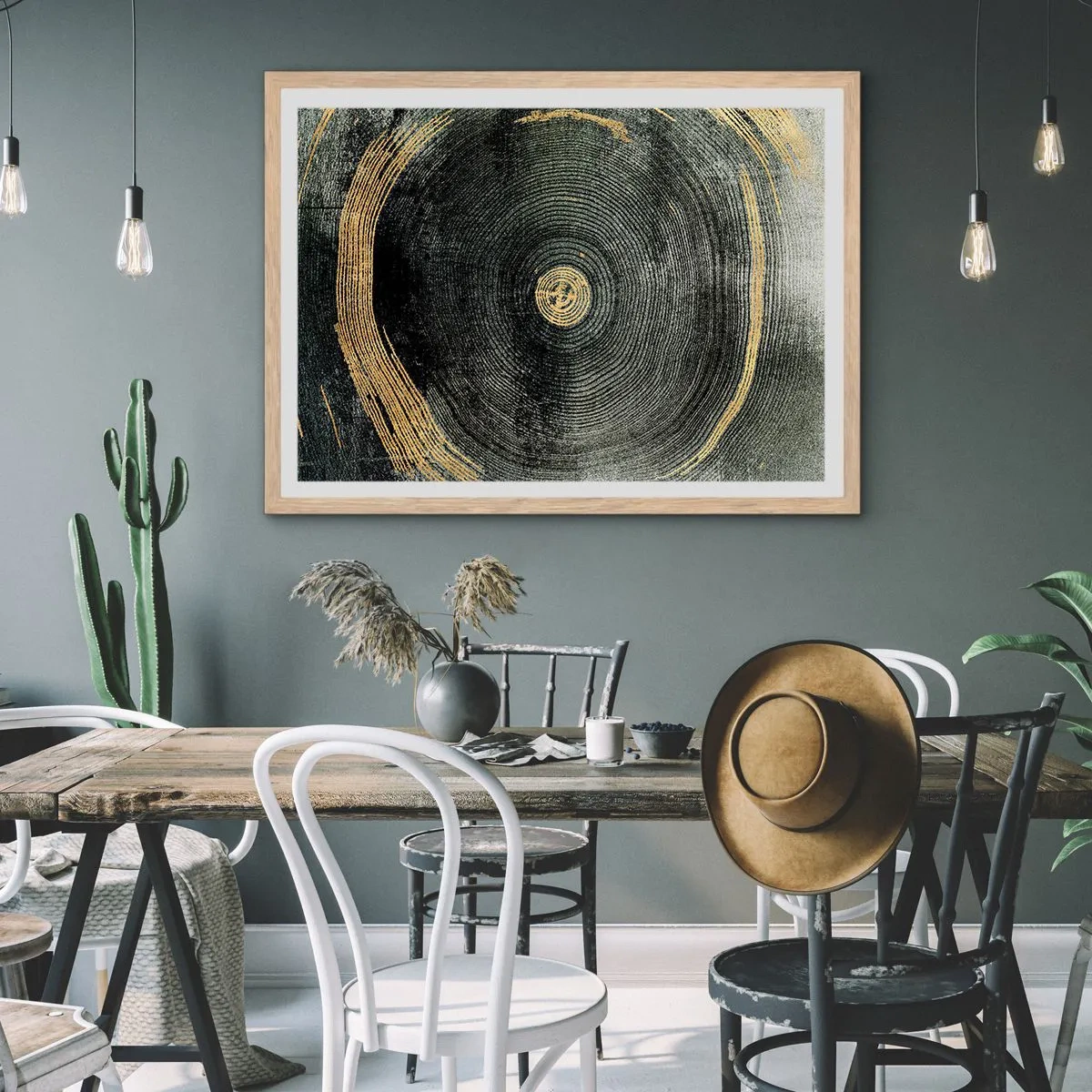 Poster în ramă de stejar deschis - Schimbare și persistență - 40x30 cm