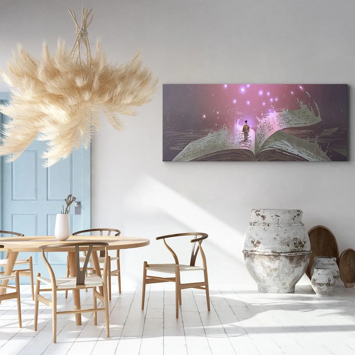 Tablou pe pânză - O invitație către o altă lume - citiți! - 90x30 cm