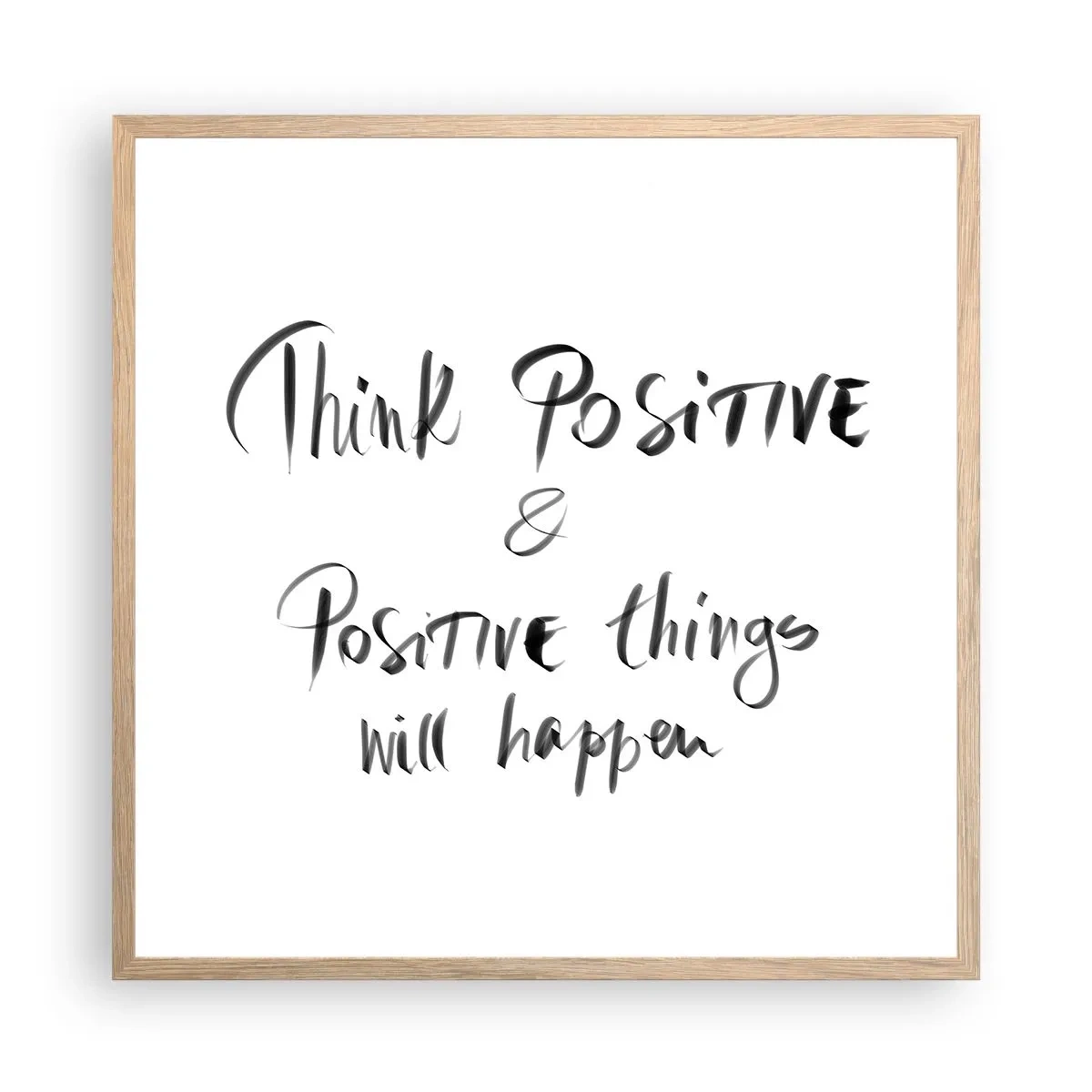 Poster în ramă de stejar deschis - Cum să trăim bine? - 60x60 cm