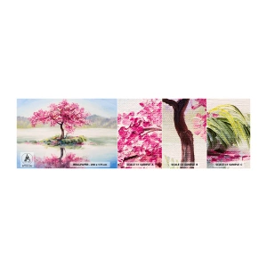 Mostră de Tapet Standard Eco - Festivalul Primăverii - Bucată, Copac, Peisaj - 100x30 cm