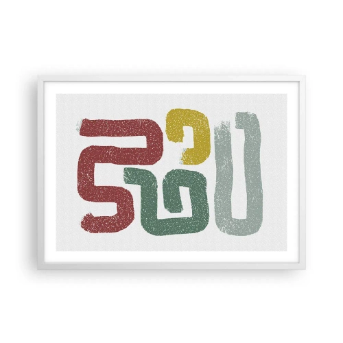 Poster în ramă albă - Într-o limbă necunoscută - 70x50 cm