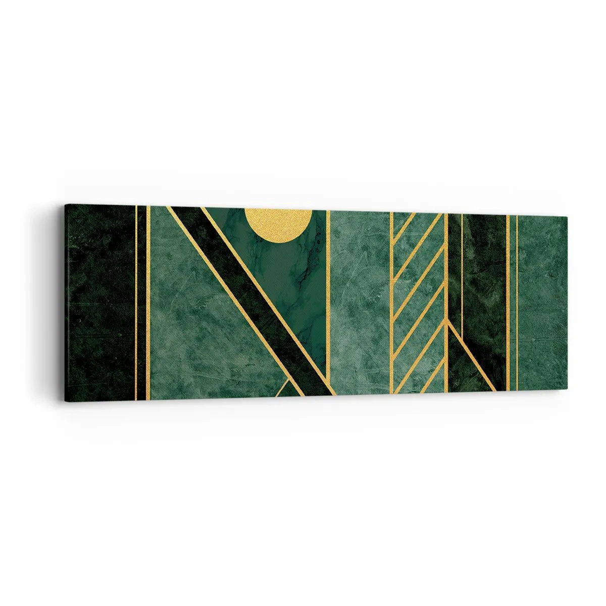 Tablou pe pânză - Dinamica aurului și a azurului - 90x30 cm