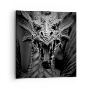 Tablou pe pânză - Dragon de basm în gri - 70x70 cm