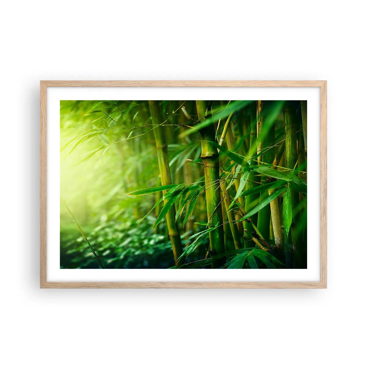 Poster în ramă de stejar deschis - Cunoașteți verdeața în sine - 70x50 cm